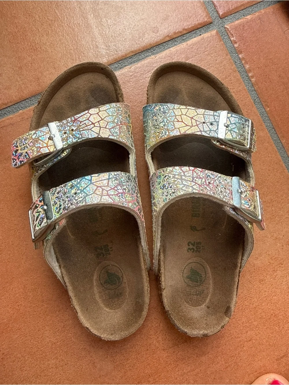 Birkenstock Kids Iridescent Multicolor Double-Buckle Sandals